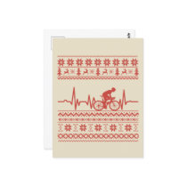 Ugly Merry christmas sweater riding a bike Postcard