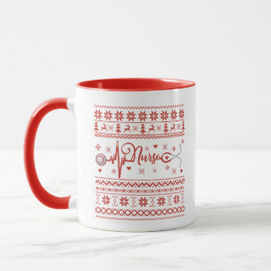 Ugly Merry Christmas sweater RN gifts nurse Mug