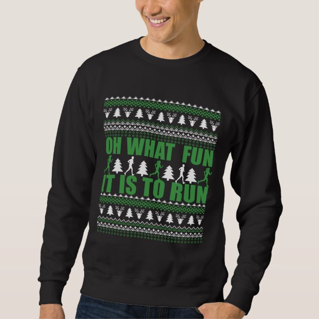 Ugly Merry Christmas sweater running run (Front)