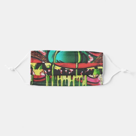 Ugly Monster Face Adult Cloth Face Mask (Front, Folded)