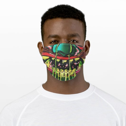 Ugly Monster Face Adult Cloth Face Mask (Worn)