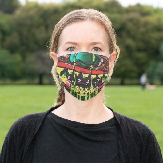 Ugly Monster Face Adult Cloth Face Mask (Outside)