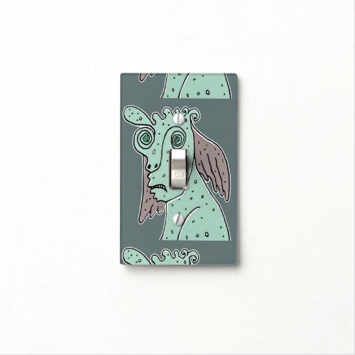 Ugly monster portrait drawing light switch cover
