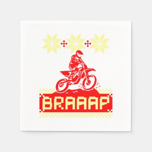 Ugly Motorcycle Christmas Motocross Biker Gift Napkins