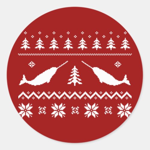 Ugly Narwhal Christmas Sweater Classic Round Sticker