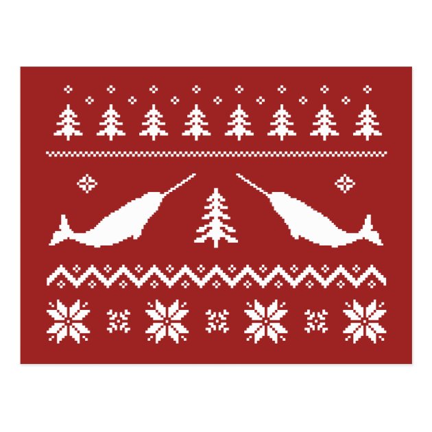 Ugly Narwhal Christmas Sweater Postcard