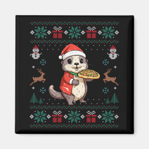 Ugly Otter Lover Santa Hat Xmas Light Otter Christ Magnet