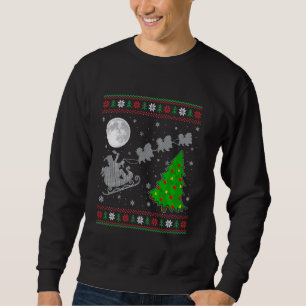 Ugly Pekingese Dog Xmas Tree Santa Riding Pekinges Sweatshirt