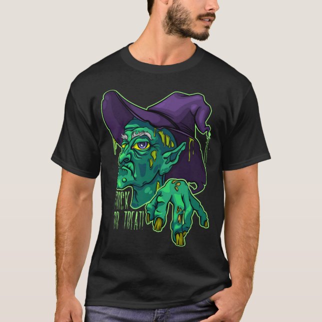 Ugly scary old witch halloween T-Shirt (Front)