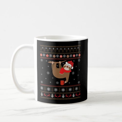 Ugly Sloth Lover Xmas Gift Santa Hat Ugly Sloth Ch Coffee Mug