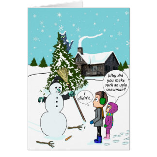 Ugly Snowman Halloween Witch Crash Best Witches Cards
