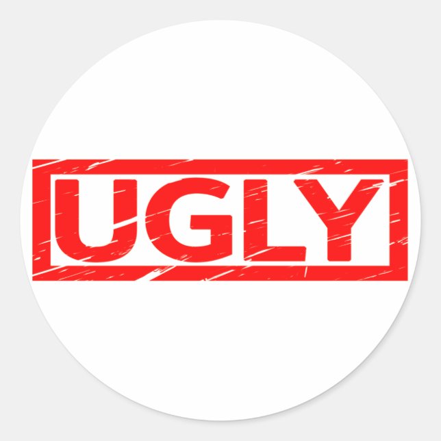 Ugly Stamp Classic Round Sticker (Front)
