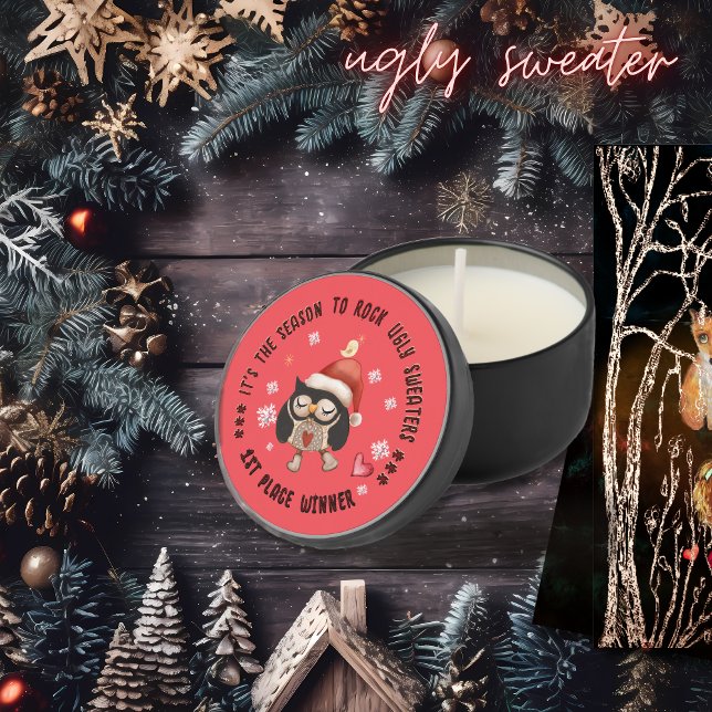Ugly Sweater 1st Winner Owl Mini Candle Favors (Ugly Sweater 1st Winner Owl Mini Candle Favors)