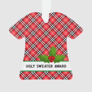 Ugly Sweater Award Year Festive Fun Party Favor Ornament