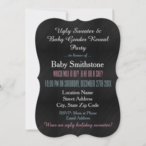 Ugly Sweater Baby Gender Reveal Invitation
