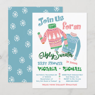 Ugly Sweater Baby Shower Invitation
