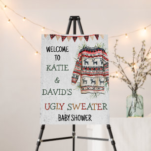 Ugly Sweater Baby Shower Welcome Sign