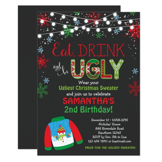 Ugly Sweater Birthday Invitation / Christmas Party