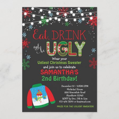 Ugly Sweater Birthday Invitation / Christmas Party