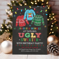 Ugly Sweater Birthday Invitation, Ugly Sweater