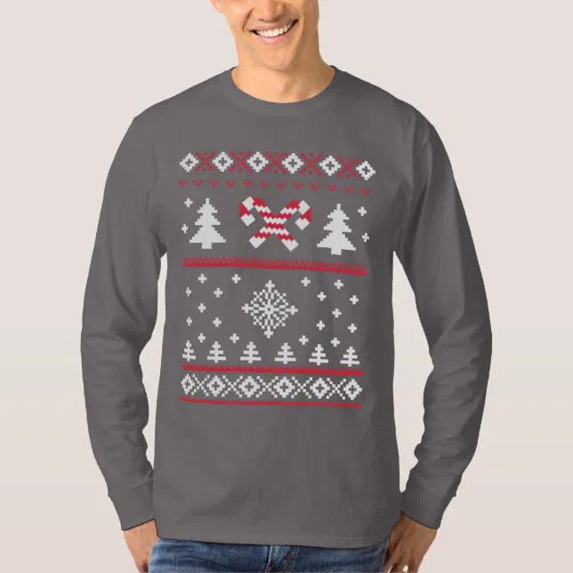 Ugly Sweater Candy Cane Christmas Sweater Fun | Zazzle