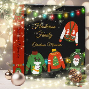 Ugly Sweater Christmas 3 Ring Binder
