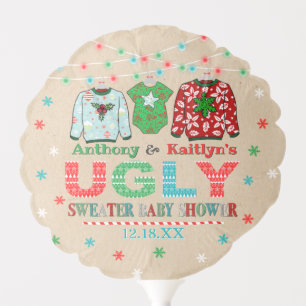 Ugly Sweater Christmas Baby Shower Balloon