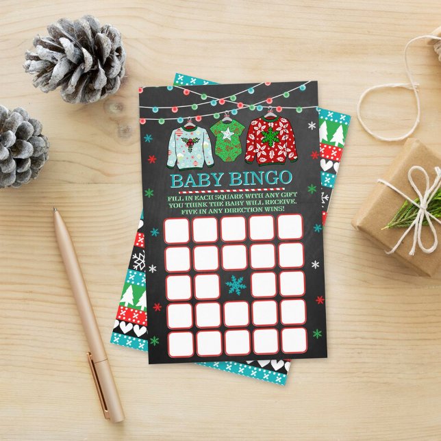 Ugly Sweater Christmas Baby Shower Bingo Game (Creator Uploaded)