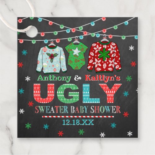 Ugly Sweater Christmas Baby Shower Favor Tags