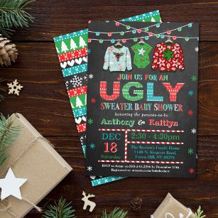 Ugly Sweater Christmas Baby Shower Invitation