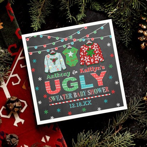 Ugly Sweater Christmas Baby Shower Napkins