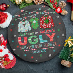Ugly Sweater Christmas Baby Shower Paper Plates<br><div class="desc">Celebrate in style with these trendy baby shower paper plates. The design is easy to personalize with your own wording and your family and friends will be thrilled when they see these fabulous party plates.</div>