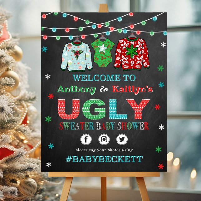 Ugly Sweater Christmas Baby Shower Welcome Foam Board (Creator Uploaded)