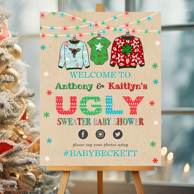 Ugly Sweater Christmas Baby Shower Welcome Foam Board (Creator Uploaded)
