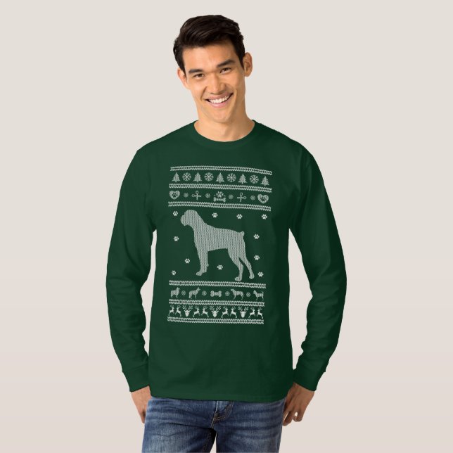 Ugly Sweater Christmas Boxer Dog (Front Full)