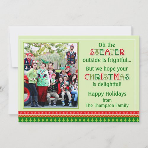 Ugly Sweater Christmas Card Tacky Sweater Photo Invitation