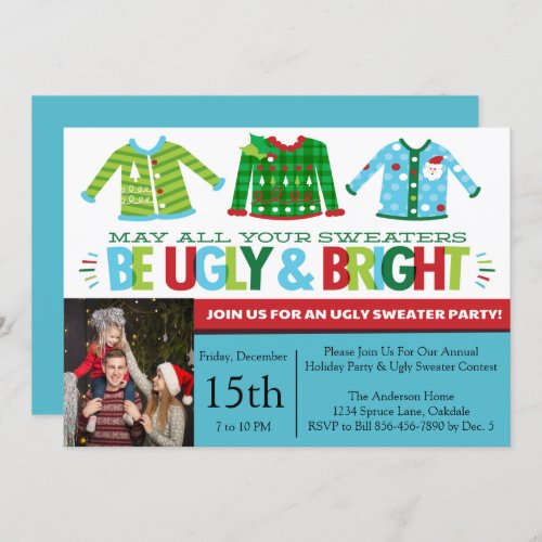 Ugly Sweater Christmas celebration Party Invitation