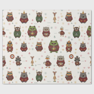 Ugly Sweater Christmas Characters Wrapping Paper