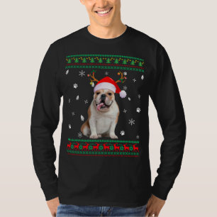 Ugly Sweater Christmas English Bulldog Dog Santa R