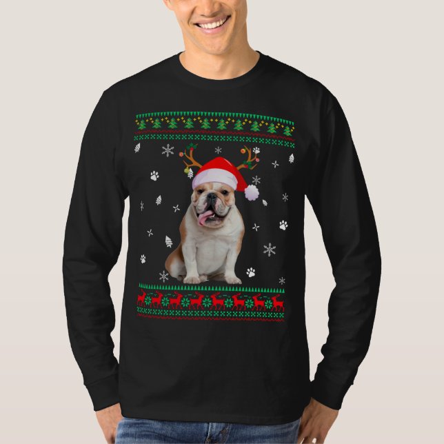 Ugly Sweater Christmas English Bulldog Dog Santa R (Front)