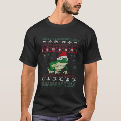 Ugly Sweater Christmas Frog Lover Santa Hat Animal
