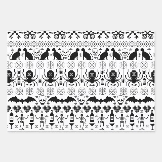 Ugly Sweater Christmas - Halloween Print Wrapping Paper Sheets (Front)