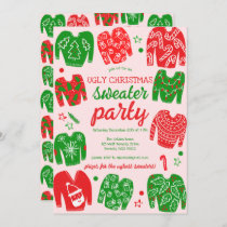 UGLY SWEATER Christmas Holiday Party Cute Custom Invitation