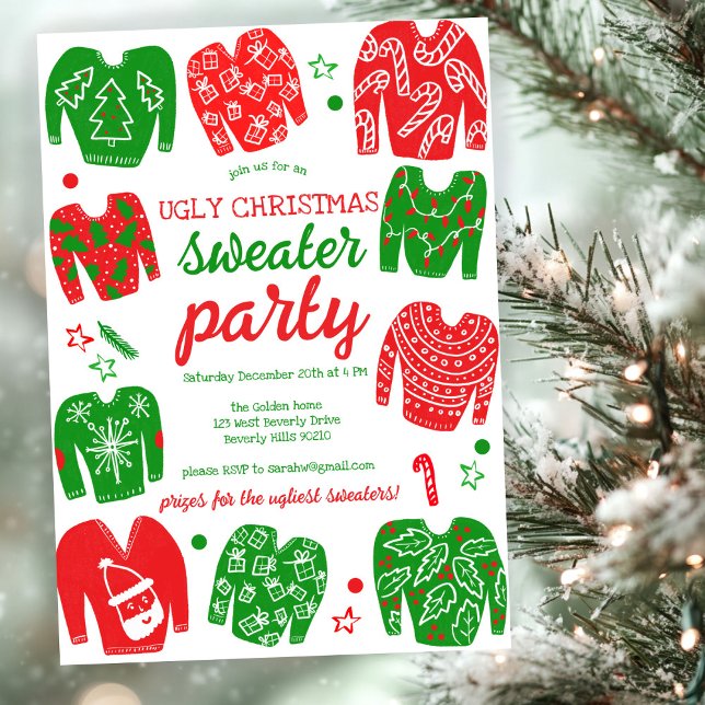 UGLY SWEATER Christmas Holiday Party Cute Custom Invitation (UGLY SWEATER Christmas Holiday Party Cute Custom Invitation
)