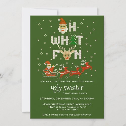 Ugly Sweater Christmas Holiday Party G Oh What Fun Invitation