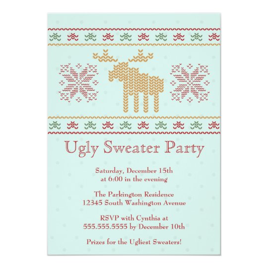 Ugly sweater christmas holiday party invitation