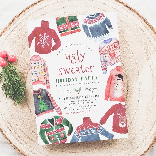 Ugly Sweater Christmas Holiday Party Invitation