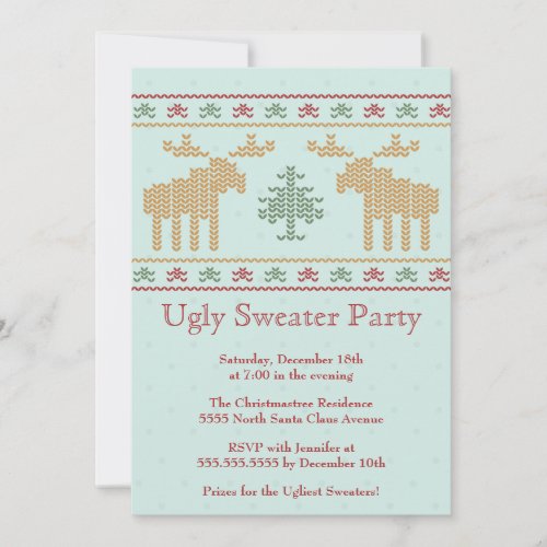 Ugly sweater christmas holiday party invitation