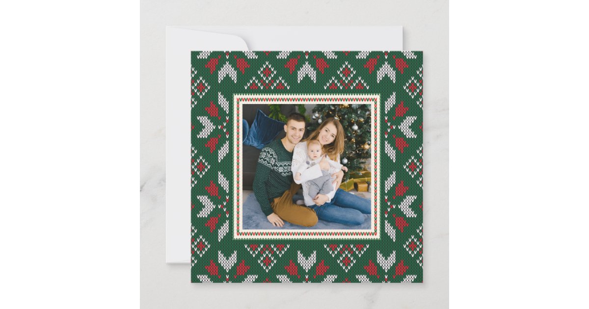 Ugly Sweater Christmas Holidays Photo Holiday Card | Zazzle