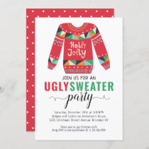 Ugly Sweater Christmas Holly Jolly Holiday Party Invitation